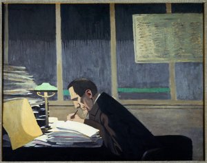 Felix Feneon Revue Blanchessa (öljy aluksella tekijältä Felix Edouard Vallotton