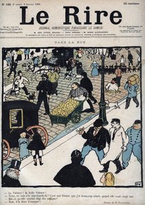 Kadulla - "" Le Rire" -lehden kansi, 6. tammikuuta 1898 Felix Vallottonin piirros tekijältä Felix Edouard Vallotton