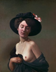 Nainen mustassa hatussa, 1908 tekijältä Felix Edouard Vallotton