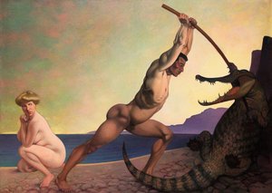 Perseus tappaa lohikäärmeen tekijältä Felix Edouard Vallotton