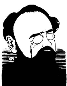 Muotokuva Emile Zolasta (1840-1902), ranskalaisesta kirjailijasta. Kaiverrus Felix Edouard Vallotton (1865-1925) tekijältä Felix Edouard Vallotton
