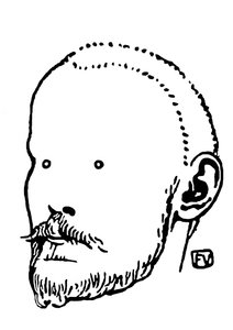 Jules Renardin (1864-1910) muotokuva. Kaiverrus Felix Edouard Vallotton (1865-1925) tekijältä Felix Edouard Vallotton