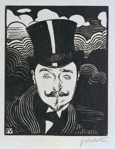 Romain Coolusin muotokuva (1865-1952) (puupiirros) tekijältä Felix Edouard Vallotton