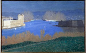 Näkymä Marseillen satamasta Felix Vallottonin (1865-1925) maalaus 1901 Yksityinen kokoelma - Näkymä Marseillen satamasta. Felix Vallottonin (1865-1925) maalaus tekijältä Felix Edouard Vallotton