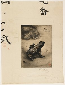 Bronze Frog Inkwell, 1883 (etsaus ja akvatinta) tekijältä Felix Hilaire Buhot