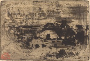englantilaiset mökit, c. 1879. tekijältä Felix Hilaire Buhot
