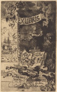 Léon Lereyn ex-libris (Leon Lereyn ekslibris) tekijältä Felix Hilaire Buhot