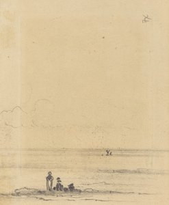 Figuurit rannalla [verso], c. 1875. tekijältä Felix Hilaire Buhot