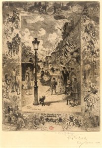 Kansallisjuhla Boulevard Clichyllä Kansallisjuhla Boulevard de Clichyllä, 1878. tekijältä Felix Hilaire Buhot