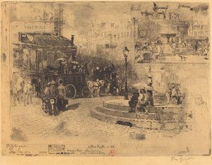 Place Pigalle vuonna 1878 (Place Pigalle vuonna 1878) tekijältä Felix Hilaire Buhot