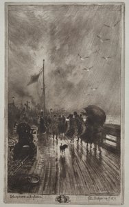 Laskeutuminen Englantiin, 1879. tekijältä Felix Hilaire Buhot