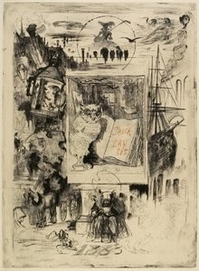 Le Hibou (Pöllö), 1883 tekijältä Felix Hilaire Buhot