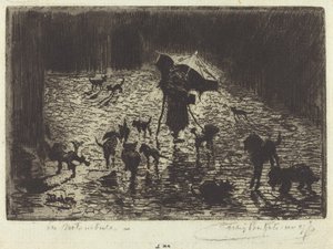 Les Noctambules The Night Prowlers, 18761877. tekijältä Felix Hilaire Buhot
