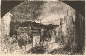 Montmartre 14. heinäkuuta (Bastille-päivä Montmartressa) tekijältä Felix Hilaire Buhot