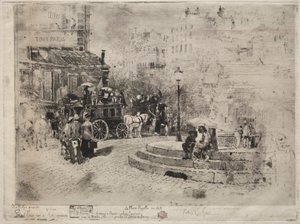 Place Pigalle vuonna 1878 tekijältä Felix Hilaire Buhot