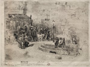Place Pigalle vuonna 1878, 1878. tekijältä Felix Hilaire Buhot