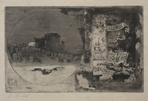 Pöllöjen linna, 1887. tekijältä Felix Hilaire Buhot