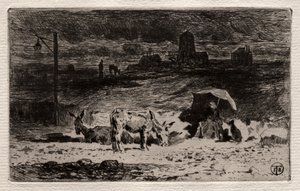 Aasit Caillesin kukkulalla, n. 1875. tekijältä Felix Hilaire Buhot