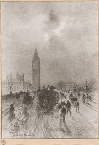 Lontoon Victoria Clock Tower, 1892. tekijältä Felix Hilaire Buhot