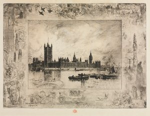 Westminster Place, 1884. tekijältä Felix Hilaire Buhot