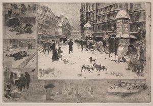 Talvi Pariisissa, 1879. tekijältä Felix Hilaire Buhot