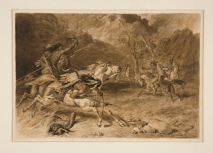 Piirustus kohtaaminen (Intian Fight on Horseback)