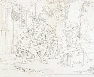 (Rip Van Winkle, kuvitus) Rip ja Junto kylän majatalossa (Rip Van Winkle) tekijältä Felix Octavius Carr Darley
