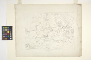 Kuvituksia Sleepy Hollowin legendasta, levy 6 (litografia) tekijältä Felix Octavius Carr Darley