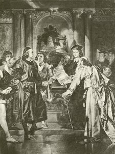 Venetsian kauppias. IV näytös - I kohtaus (syväpaino) tekijältä Felix Octavius Carr Darley