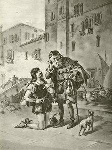 Venetsian kauppias. näytös II, kohtaus II (syväpaino) tekijältä Felix Octavius Carr Darley