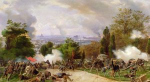 Taistelut Pere Lachaisen hautausmaalla vuonna 1871 (öljy kankaalle) tekijältä Felix Philippoteaux