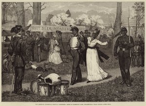 American Centennial Festival -näyttely, kohtaus Fairmount Parkissa, Philadelphiassa, Negro Miliisi harjoituksen jälkeen