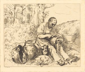 Tinker (Le retameur) tekijältä Felix Régamey after Alphonse Legros