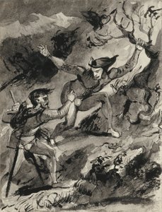 Faust ja Mefistofeles Blocksbergillä tekijältä Ferdinand Victor Eugene Delacroix