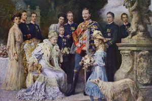 Keisari Wilhelm II ja Saksan keisarillinen perhe tekijältä Ferdinand (after) Keller