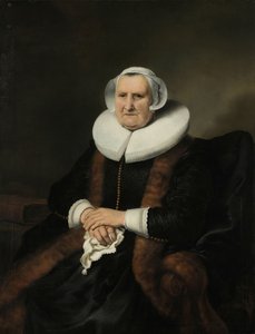 Muotokuva vanhasta naisesta, mahdollisesti Elisabeth Basista Vanhan naisen muotokuva, mahdollisesti Elisabeth Jacobsdr Bas (1571-1649), Jochem Hendricksz Swartenhontin leski tekijältä Ferdinand Bol (attributed to)