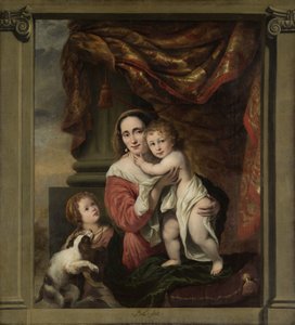 Caritas: Joanna de Geer (1629-1691) lastensa kanssa Cecilia Trip (1660-1728) ja Laurens Trip (s. 1662) tekijältä Ferdinand Bol