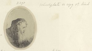 Oude mies laittaa baardin Kokoelma kahdeksankymmentäviisi alkuperäistä vedosta (sarjan nimi) tekijältä Ferdinand Bol