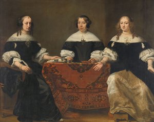 Muotokuva Leprozenhuisin kolmesta Regentsissasta, Amsterdam, n. 1668 tekijältä Ferdinand Bol