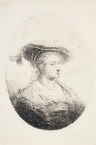 Nuori nainen, jolla on hattu, 1644 tekijältä Ferdinand Bol
