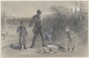 Metsästäjä Teun Zijtjen ruumiin luona tekijältä Ferdinand Carl Sierich