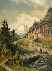 Alpine maisema sillalla tekijältä Ferdinand Gatt