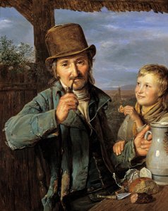 Päivätyöläinen poikansa kanssa tekijältä Ferdinand Georg Waldmuller