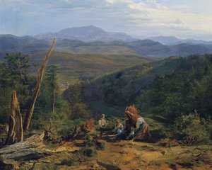 Wienerwald maisema Wildeggin linnalla tekijältä Ferdinand Georg Waldmuller