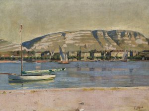 Geneven satama ja Saleve tekijältä Ferdinand Hodler