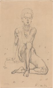 Hector poseeraa alasti tekijältä Ferdinand Hodler