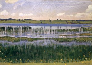 Burgäschi-järvi lähellä Langenthalia, noin 1901. tekijältä Ferdinand Hodler
