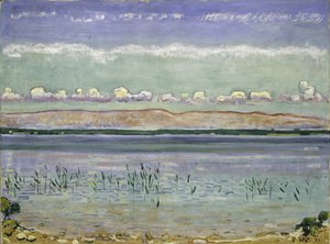 Genevejärvi ja Jura Hills, 1911 tekijältä Ferdinand Hodler