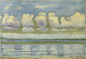 Genevejärvi Sveitsin Juran kanssa, 1909 tekijältä Ferdinand Hodler