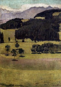 Maisema, Oaks at Stockhorn, 1898 tekijältä Ferdinand Hodler